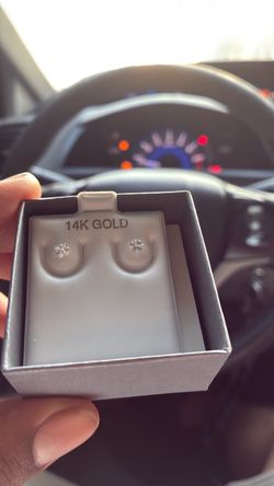 14K Gold Diamond Stud Earrings