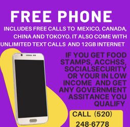 Free Phone With Unlimited Calls & Text Internet Included