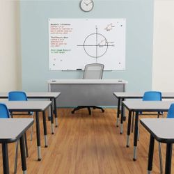 Amazon Basics Glass Dry-Erase Board, Magnetic Frameless Whiteboard, 72W" x 48H", Magnetic White