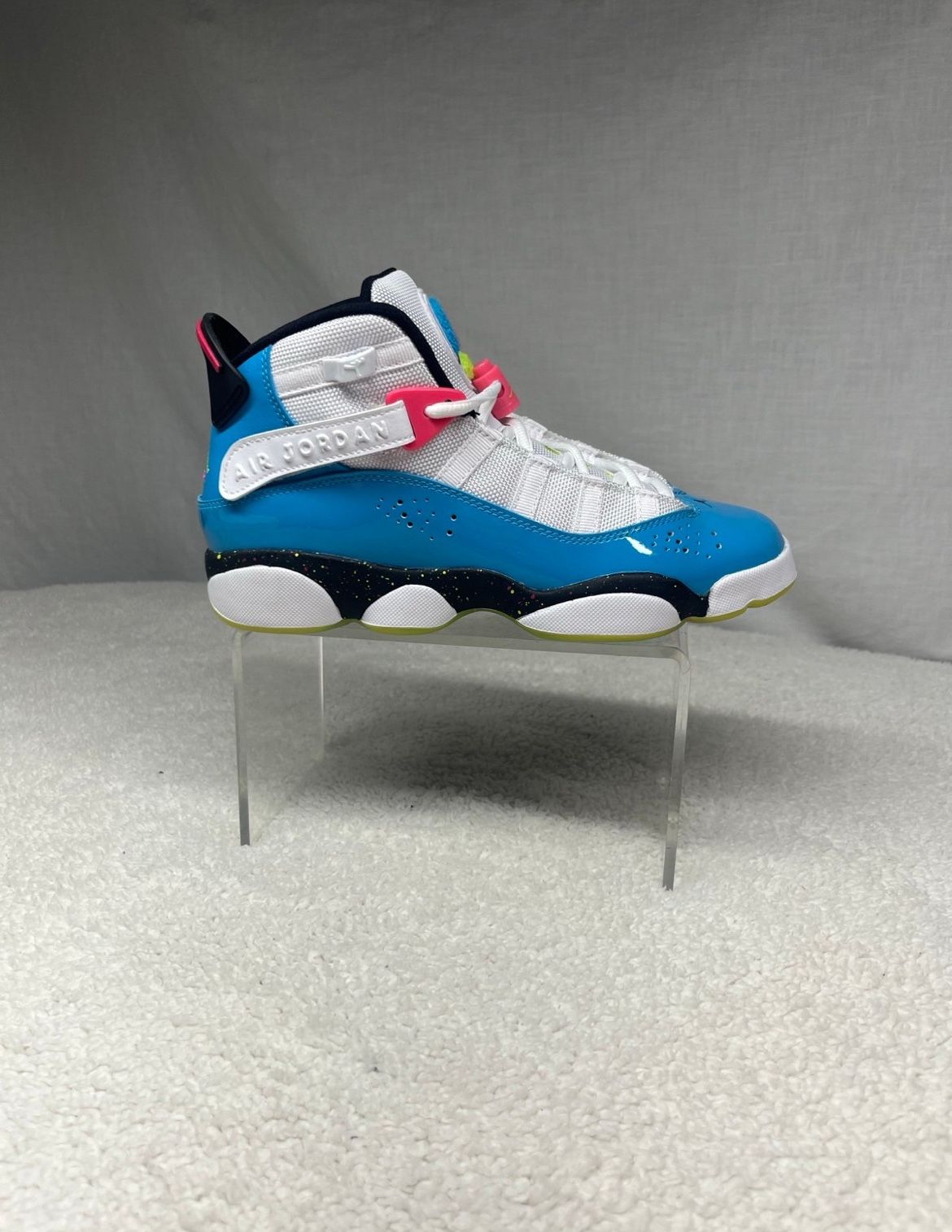 Air Jordan 6 Rlngs Grade School South Beach Speckle Blue Green Red Ck0031-100 Cyber Size 5