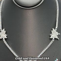 925 Silver With Moissanite Diamond Necklace 