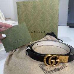 Gucci GG Reversible Leather Belt — Authentic w/ Box & Dust Bag 