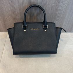 Michael Kors Black Saffiano Leather Satchel