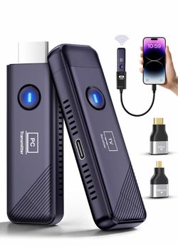 Wireless HDMI Trans and Receiver for Smartphone,328FT/100M,4K Decode,Plug & Play Portable 5.8G+2.4G Wireless HDMI Remote Control Extenders