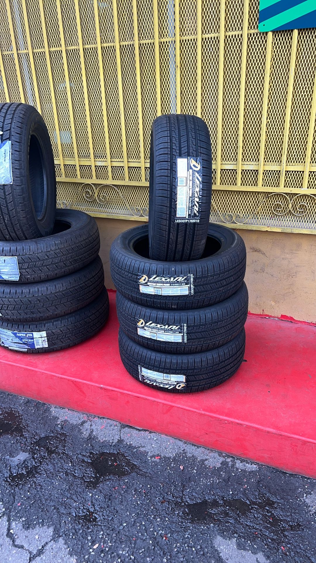 Atlas, Advantage, Lexani, Lionhart, Continental, Michellin, Good Year, Hankook, and Anymore.