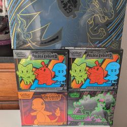Pokemon Paldean Evolved, Obsedian Flame, Shrouded Fable And Phantasmal Flame Upc Read Description 