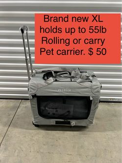 Petseek Extra Large Soft Sided Rolling Pet Carrier