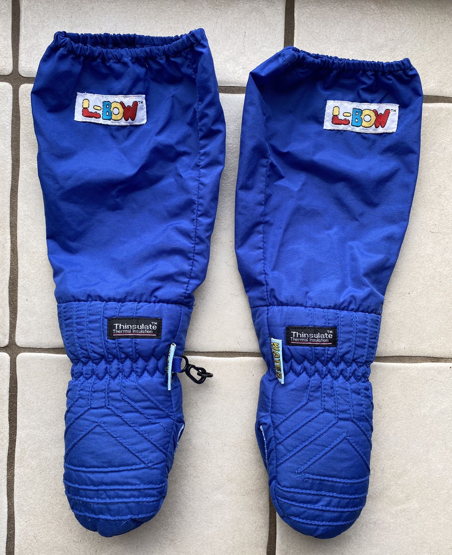 L-BOW Blue Thinsulate Mittens - kids size ~age 2-6