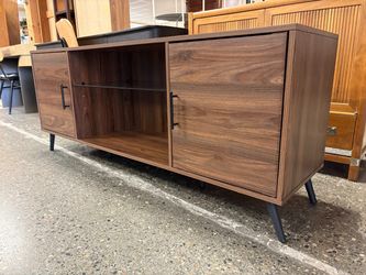 WALKER EDISON Nora Dark Walnut Media Stand