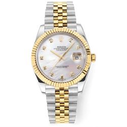 Rolex watch Men's Watch White Dial Interlocking Gold Steel Strap 41mm