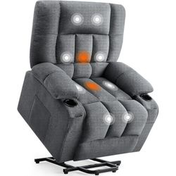 Recliner Vibration Home Theater Seat with Massage and Heating, Electric Lift Chair with Lumbar Support