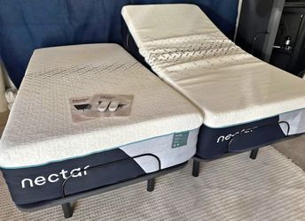 Split King Nectar Premier Hybrid Mattresses With Split Adjustable Bases