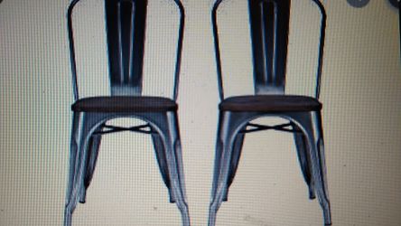 DHP Fusion Metal Dining Chairs, Antique Gunmetal