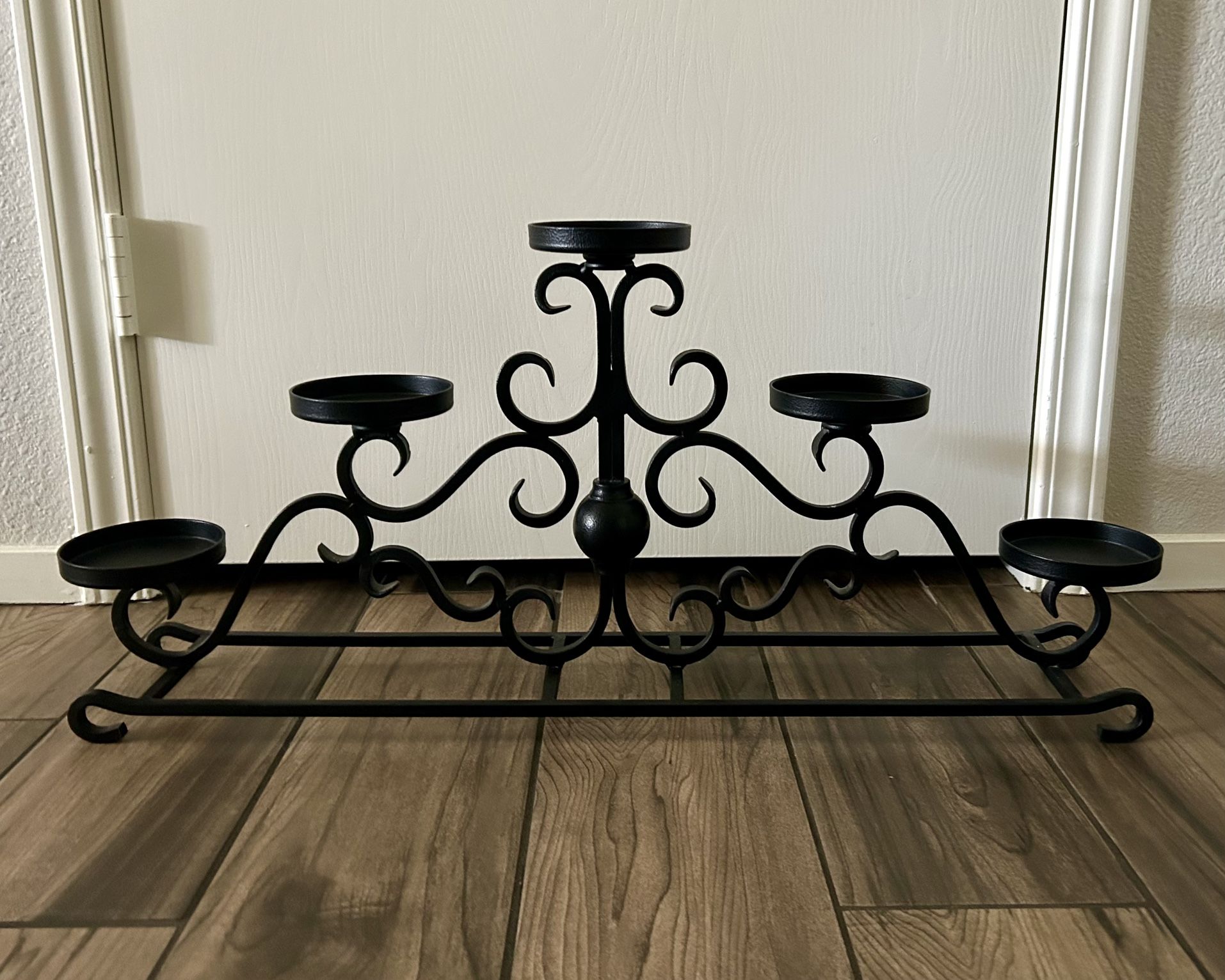 Wrought Iron Mantle Candle Holder Candelabra