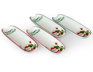 Merry Christmas Ceramic Spoon Rest Set of 4