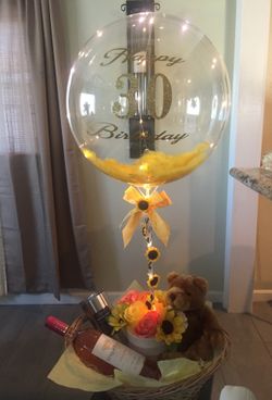 Sunflower gift basket arrangement