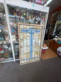 Antique large stained glass window