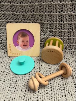 Lovevery wooden toys mini baby set