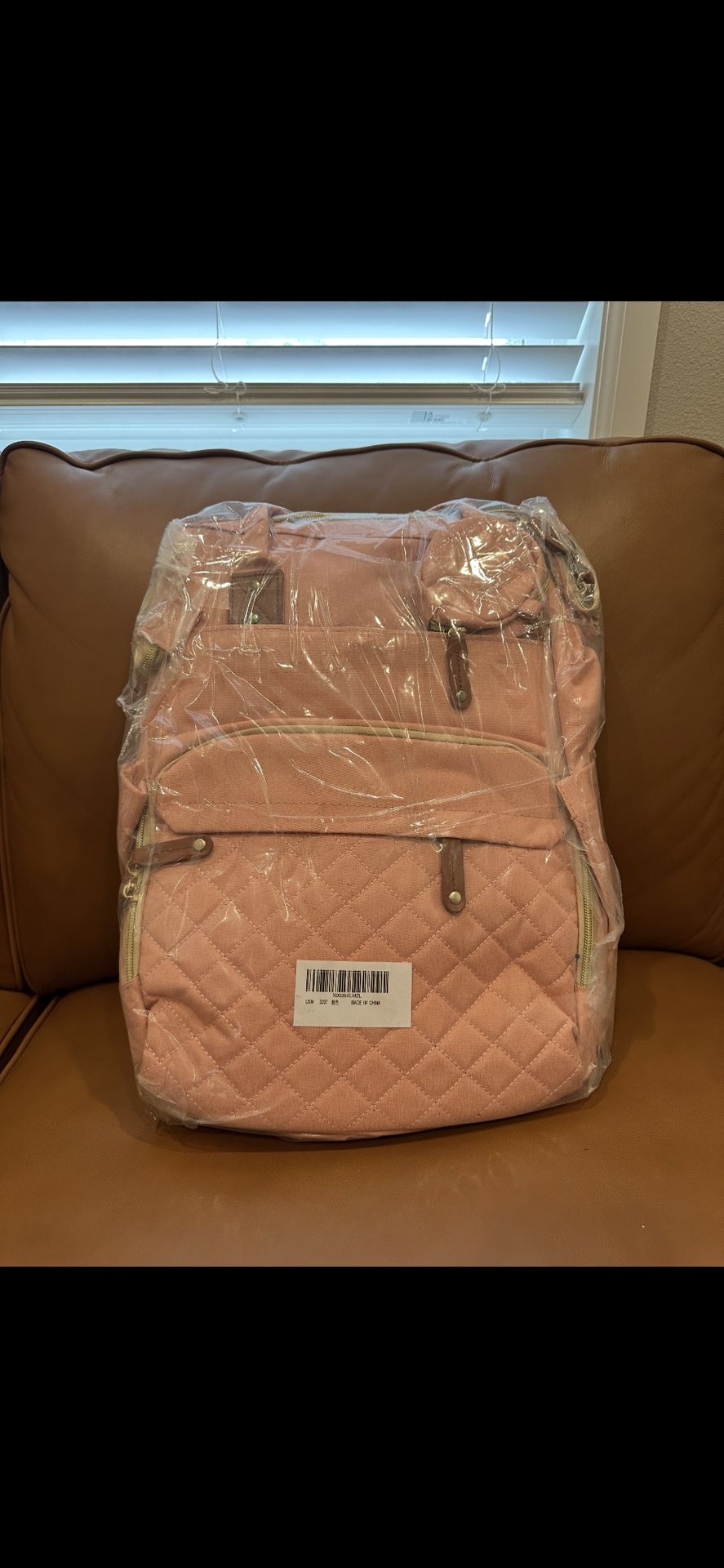 Large capacity lightweight backpack for mother and baby, outdoor stroller, hanging bag, multifunctional Mummy Bag (Pink)