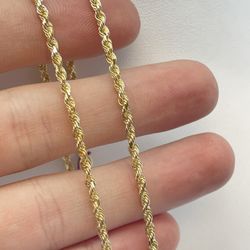 Gold Chain Rope 14K Solid 