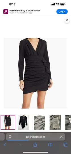 Elegant Black Long Sleeve Dress - Medium