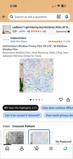 Window film privacy (rentor friendly)