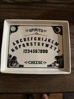 Spirits Ouija Board Cheese Server Ceramic Plate Halloween Spooky