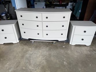 White Dresser and Nightstand Set