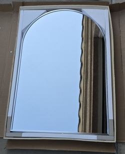 35.49" x 23.79" Arch Frame Wall Mirror, Silver