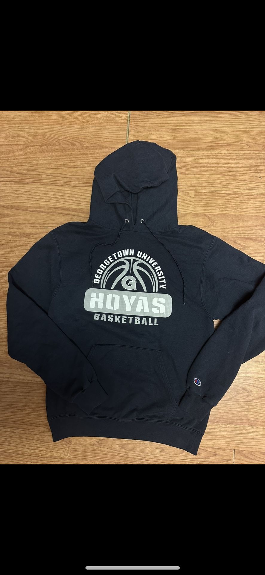 Georgetown University Hoyas Basketball Champion Hoodie Sweatshirt Size Small