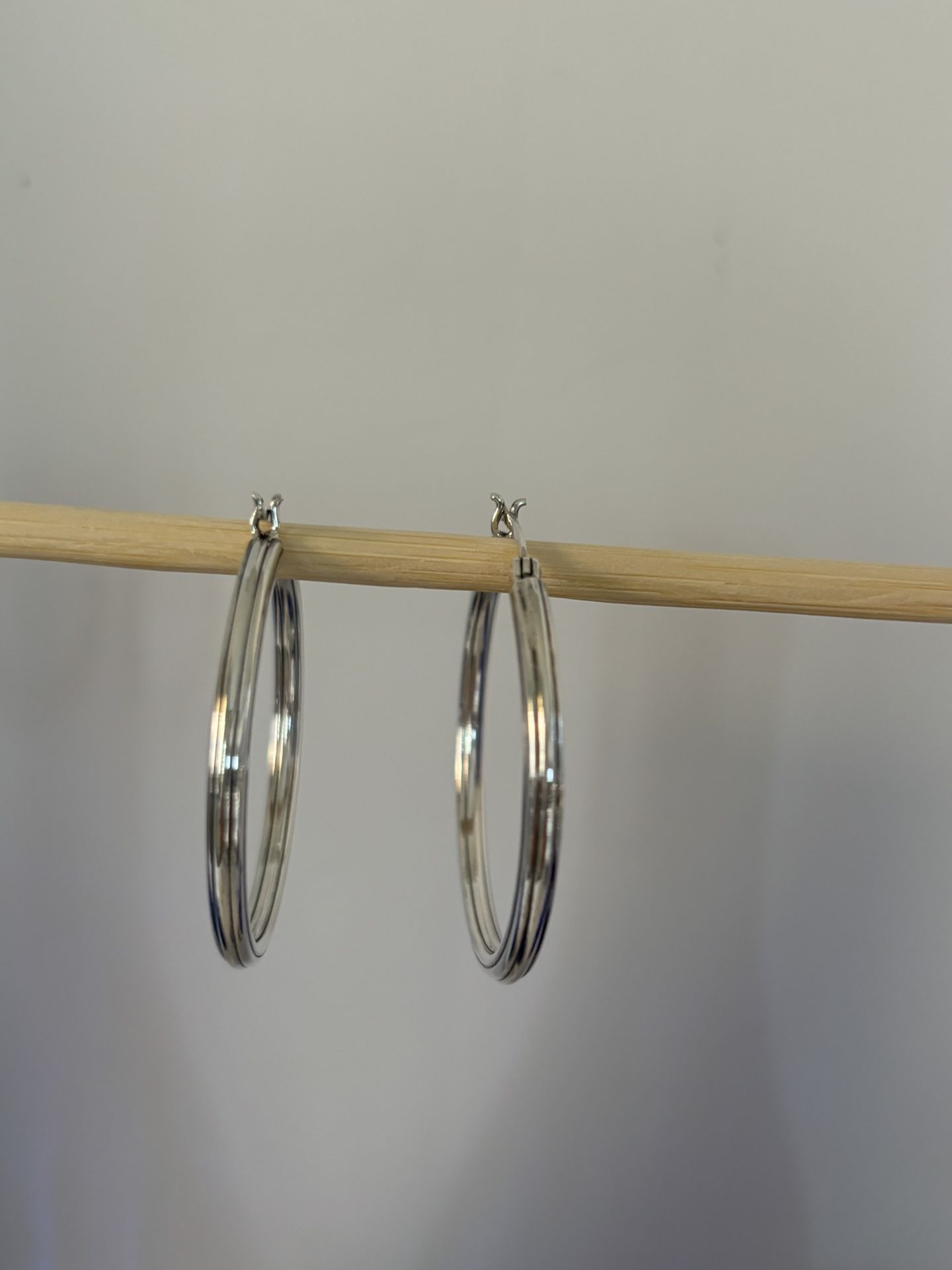 Silver 925 Hoops Earrings 