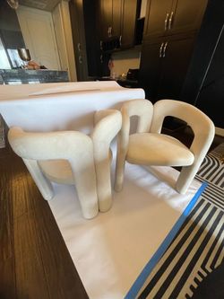 Modern Cream Dining / Accent Chairs (Set)