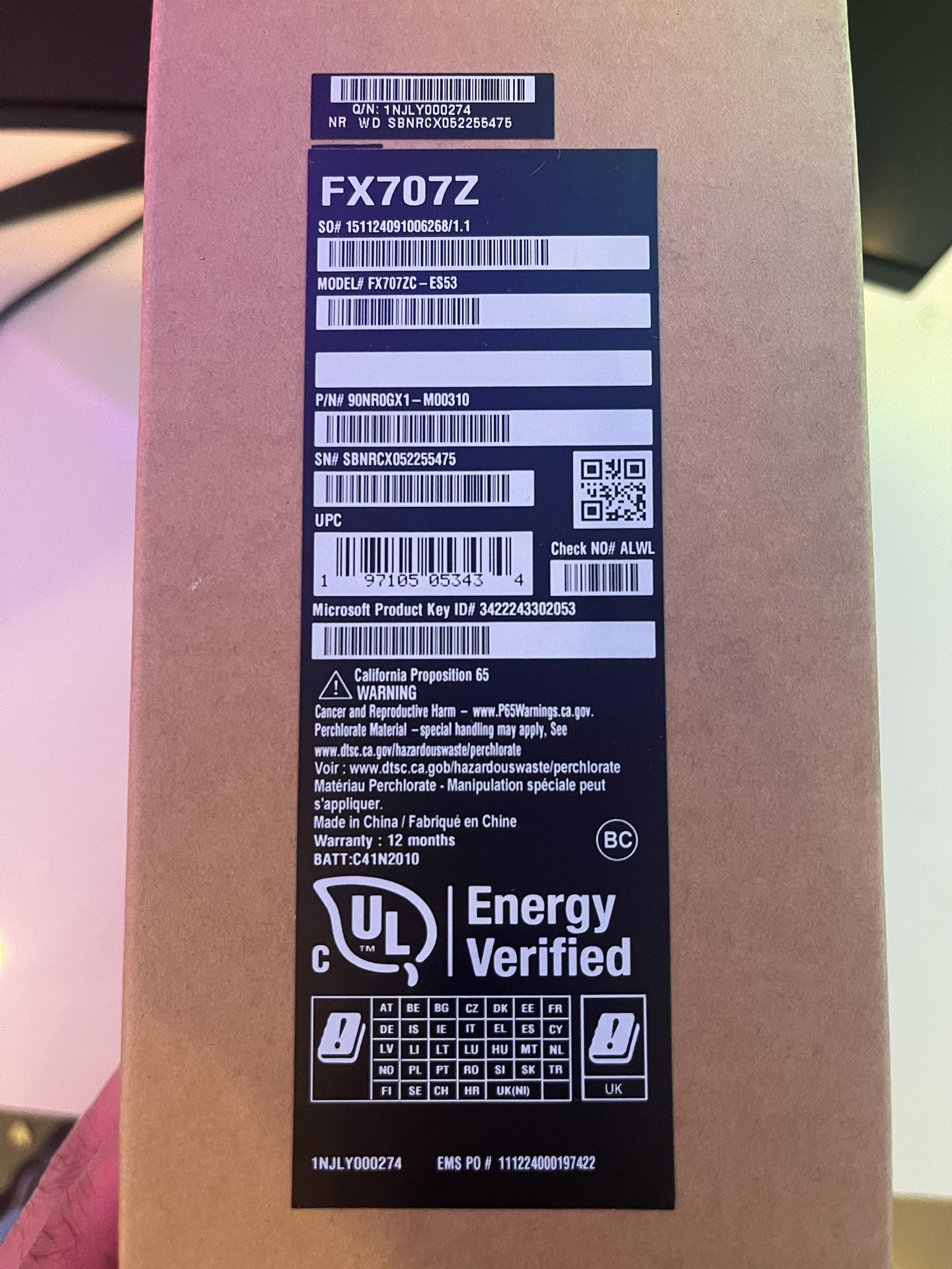 Asus TUF gaming laptop 17 inch