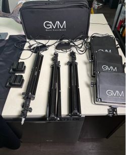 3 RGB LED Studio Light Kit (Includes Tripods + battery packs) GVM BRAND