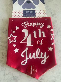 New Happy 4th of July Reversible Dog Bandana Size M/L