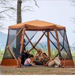 Timber Ridge Easy Pop Up Gazebo Canopy Tent for Camping, 11.5 X 9.8 Ft Portable Instant Screenhouse, Pop Up Screened in Canopy with Netting for Backya