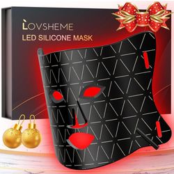 Red Light Therapy for Face, Enhance LED Face Mask Light Therapy for Acne, Wrinkles & Skin Rejuvenation, 3 Light Modes & Timing Settings, Eye Protectio