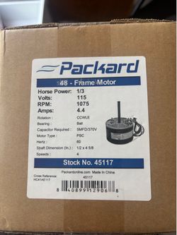 Packard Furnace Blower Fan Motor