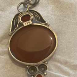 Gemstone Pendant CornelianSterling Silver