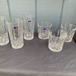 3 Waterford Marquis Markham Cut HiBall 6” Tumblers & 3 old fashioned glass