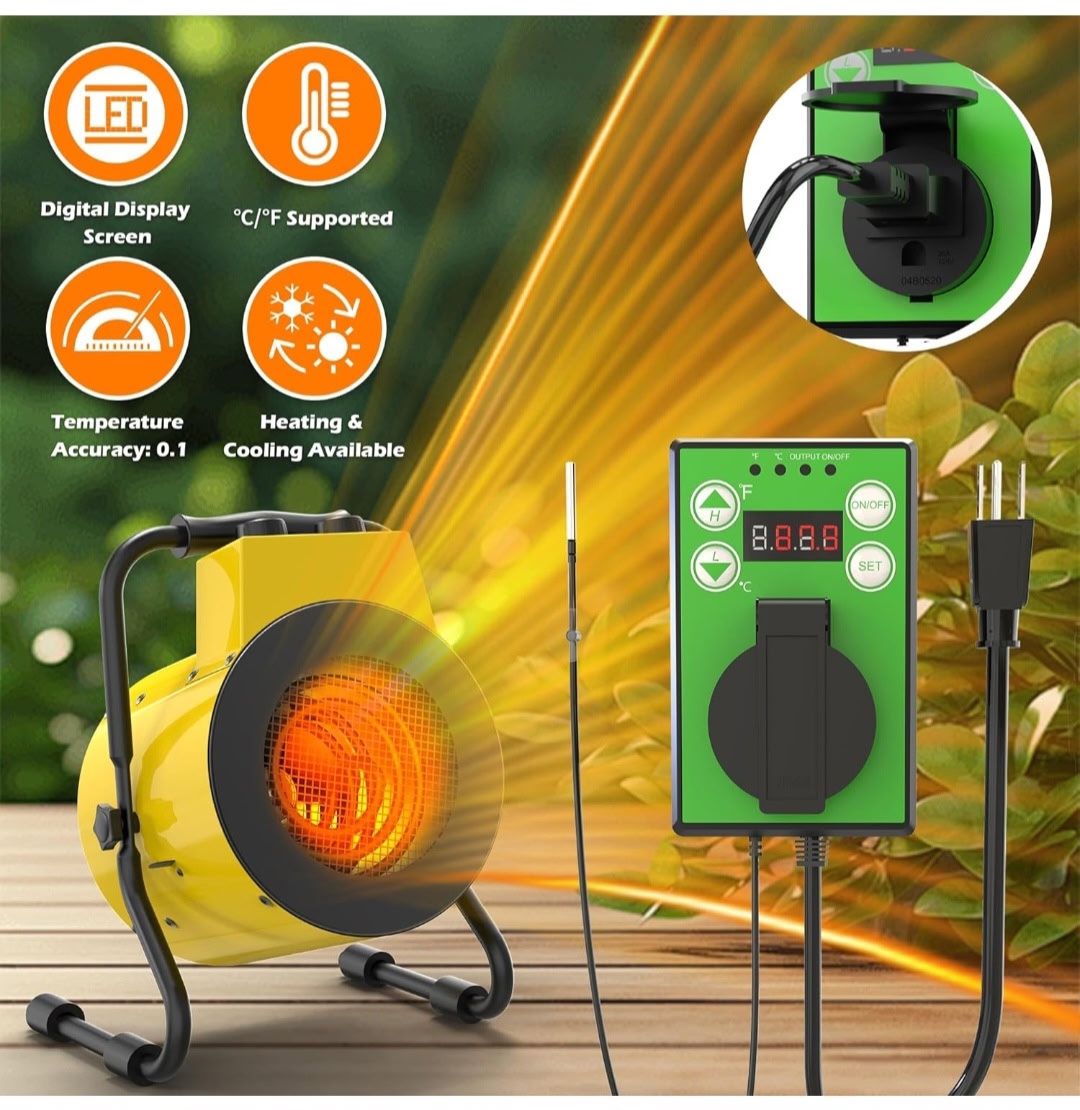 Grennhouse Heater With Digital Thermostat