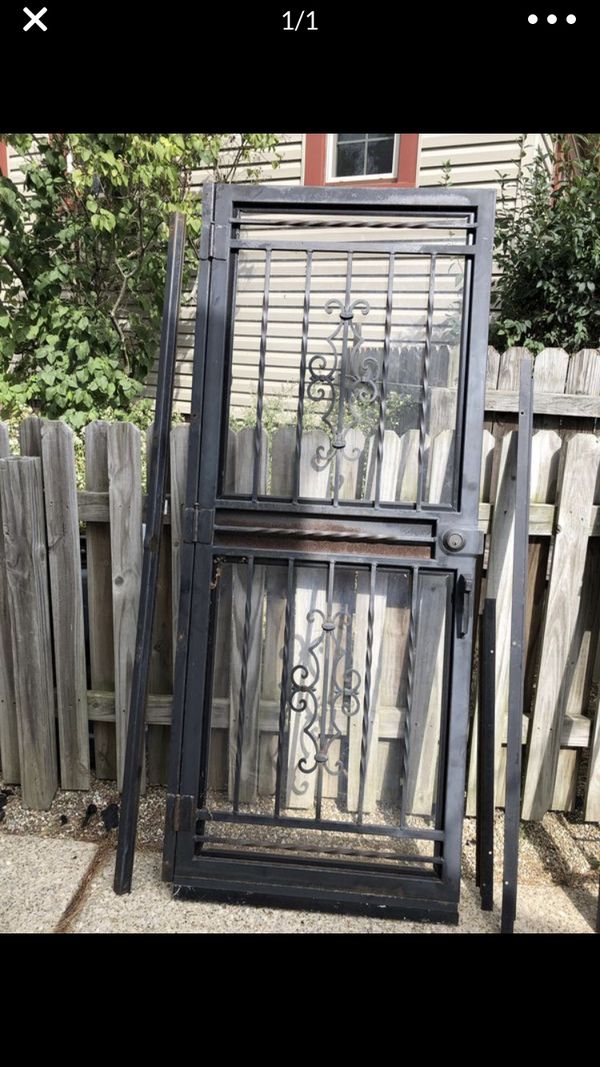 Vintage solid wrought iron Security storm door for Sale in Parma, OH