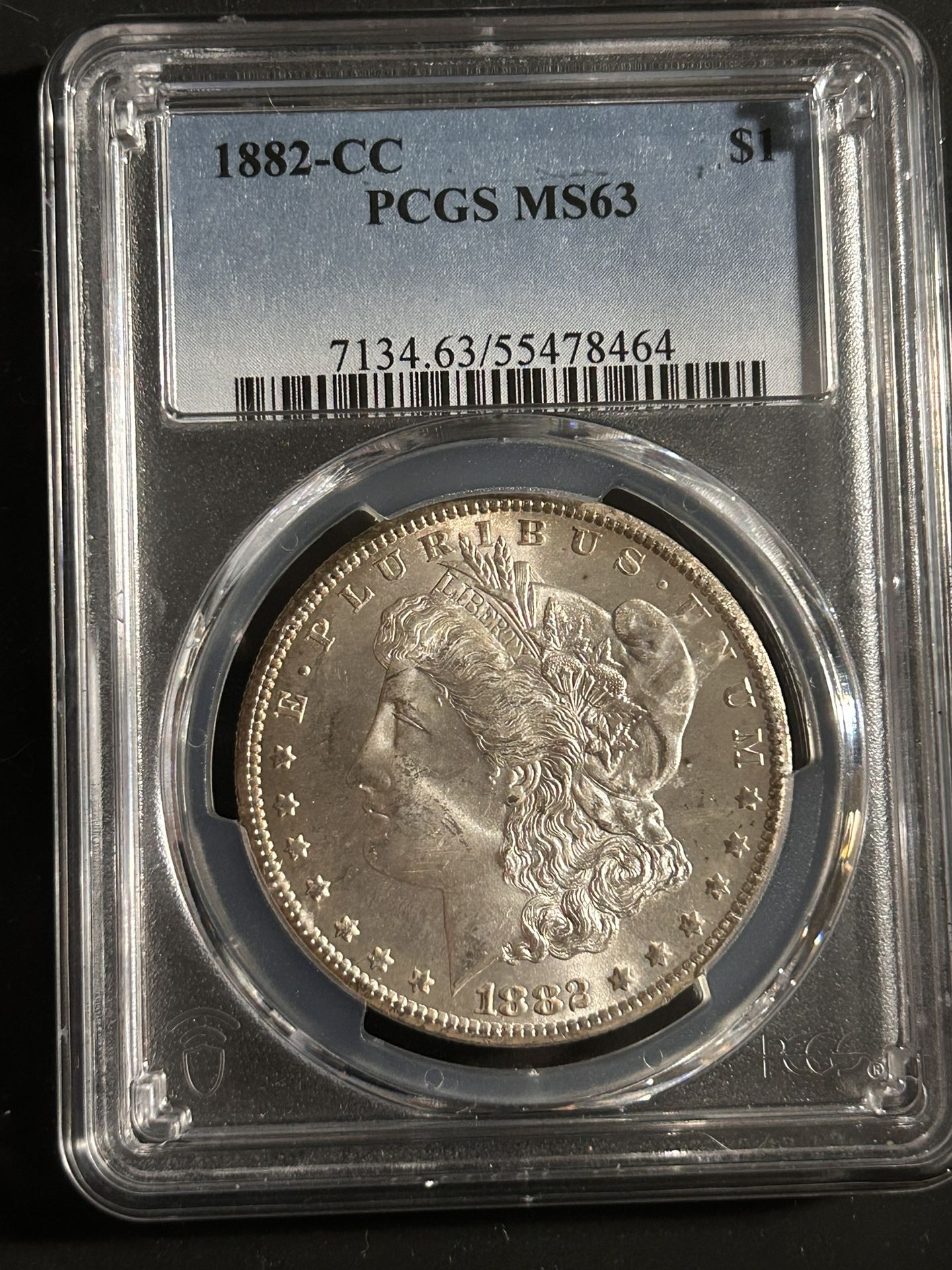 1882-CC Morgan Silver Dollar MS 63