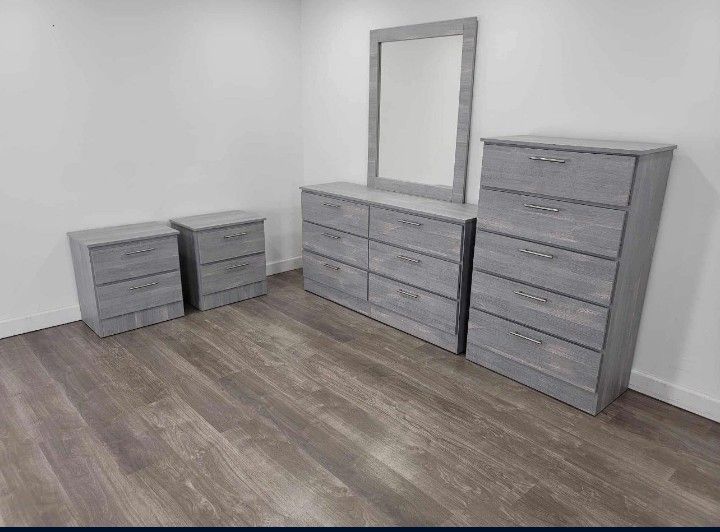 Dresser with Mirror, Chest and 2 Nightstands//Cómoda con Espejo, Gavetero y 2 Mesitas de Noche,All Products : American Fashion Style Bags On Sale