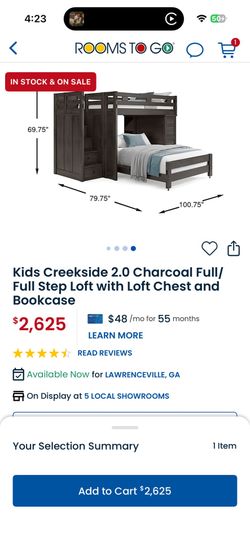 Full over full bunk bed includes One mattress