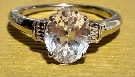White Topaz Sterling Silver Ring