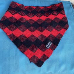 Knitted Red And Black Dog Bandana Large 