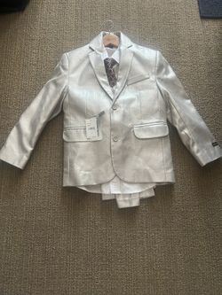 Brand New Metallic Kids Suit with Belt Included