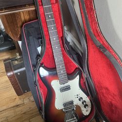 1960s Kapa 3 Tone Sunburst Continental Solid Body Guitar