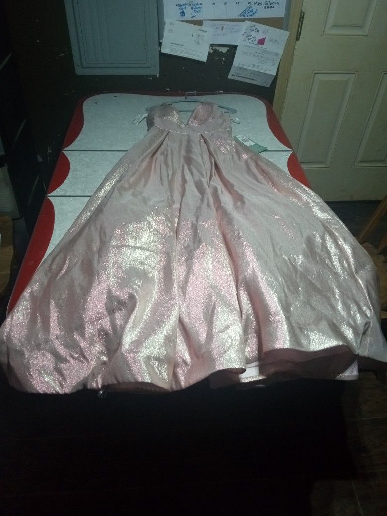 shiny pink blush dress size1